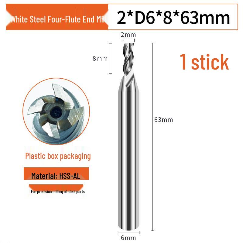 615 Aluminum Alloy CNC Tool: High-Speed Steel 4-Flute Extended End Mill with 3-Flute Milling Cutter