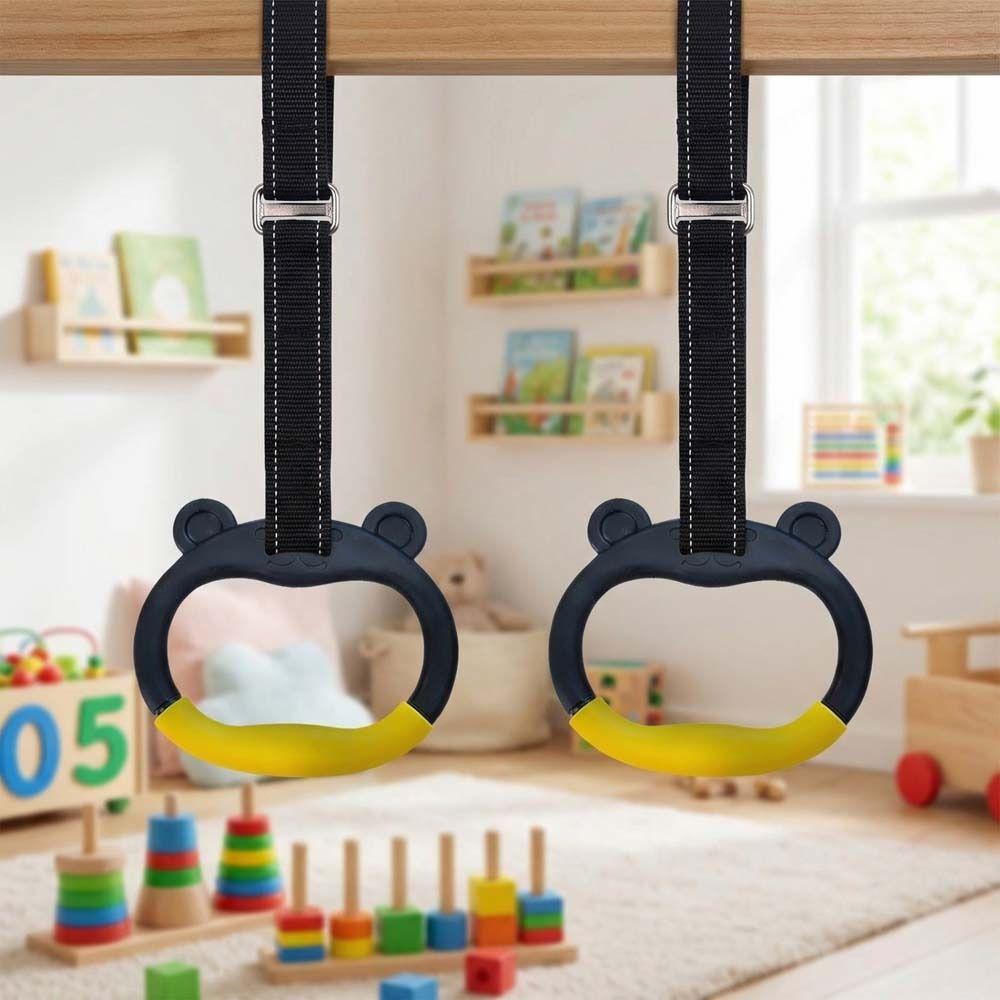With Straps Gymnastic Rings Non-Slip Fitness Exercise Ring Pull Up Bar  Gymnastics Equipment
