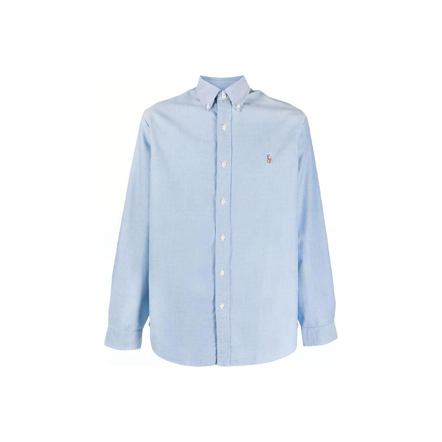 

Polo Ralph Lauren Однотонная рубашка поло с вышитым логотипом на пуговицах и длинным рукавом, мужские рубашки синего цвета 710792041-002 XXL