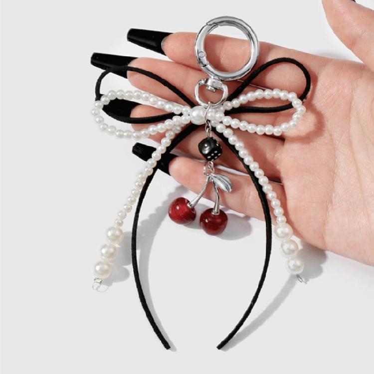 Modischer Taschenanhänger mit Imitationsperlen Schleife Weiche Haptik Modeaccessoire für einen aufgewerteten Look zu jedem Anlass