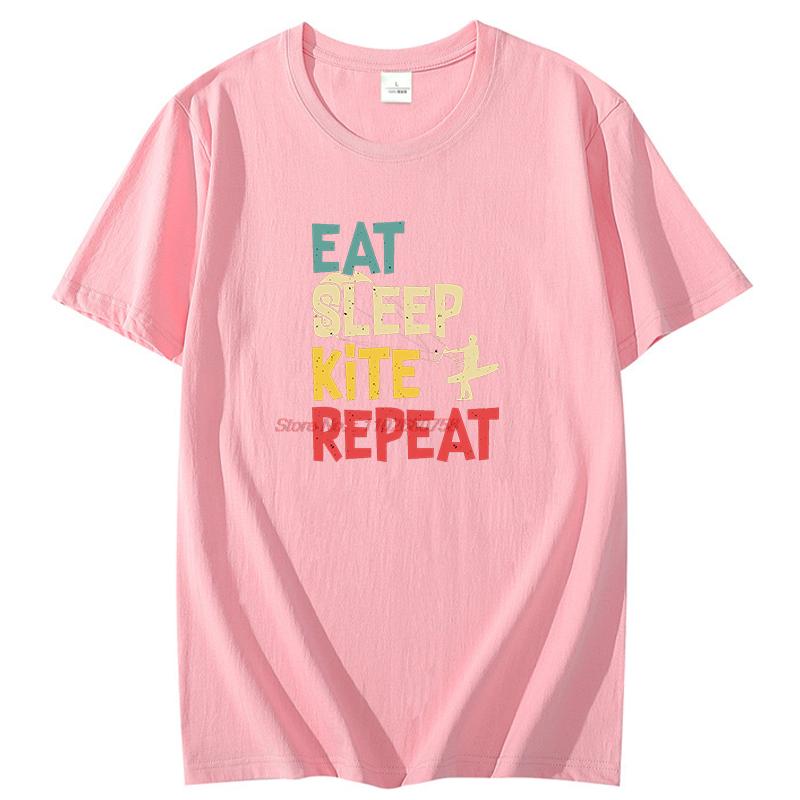 Eat Sleep Kite Repeat Graphic T Shirts Cotton Short Sleeve Tshirts Unisex Summer New Shirts And Tshirts Fashion Print T Shirt