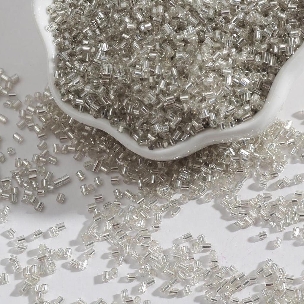 2mm Silver-Lined Glass Seed Beads: Handmade DIY Jewelry & Clothing Accessories, Transparent Loose Beads.