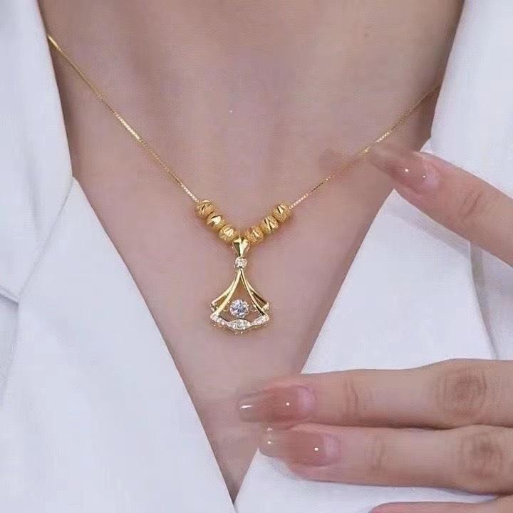 Transfer Beads Smart Necklace Women'S Niche Design High-End Gold Store The Same Light Luxury Exquisite Fashion Versatile Collarbone Chain Quality