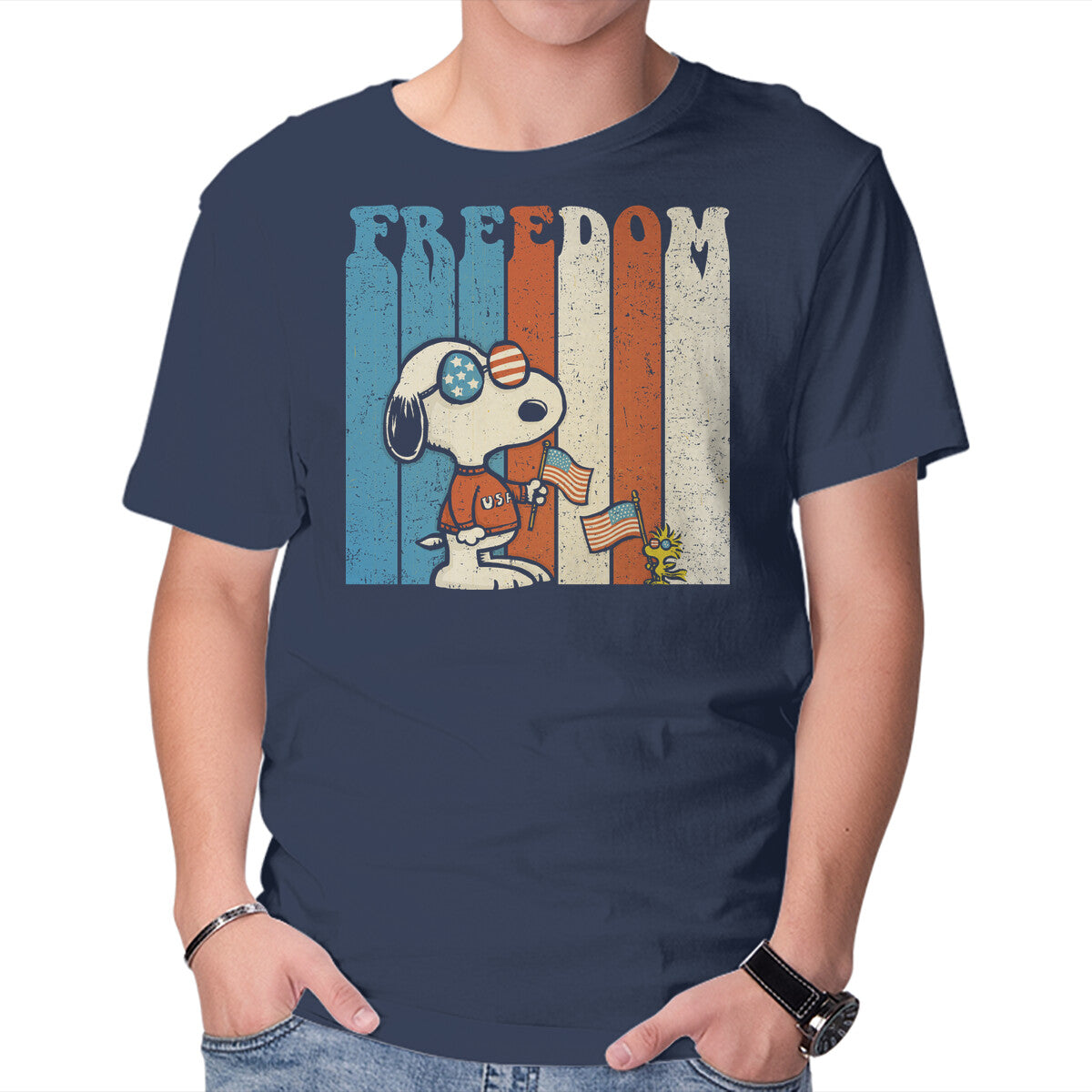 Unisex Crew Neck T-Shirt American Beagle Graphic Short Sleeve Casual Tee M