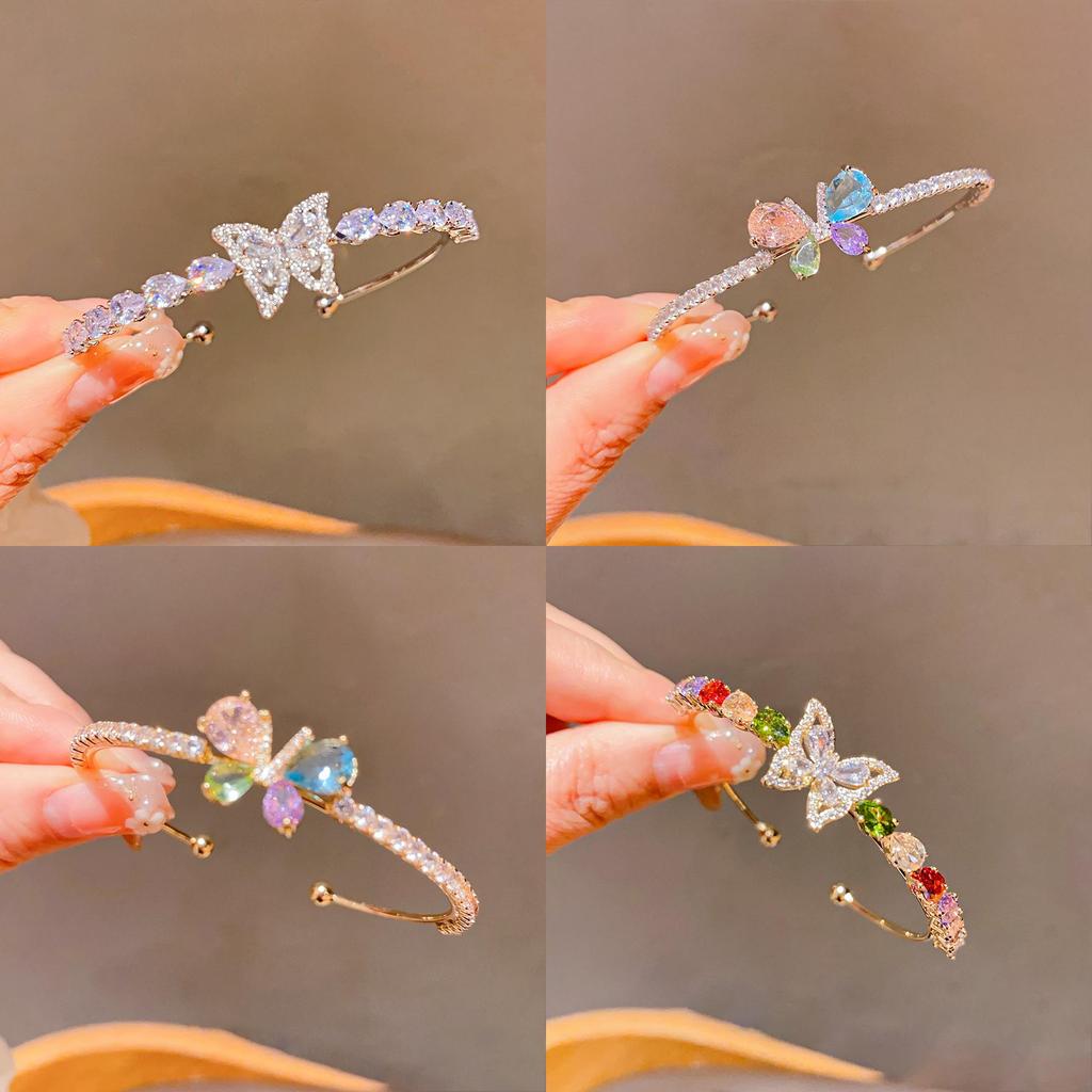 Animal Butterfly Fashion Bracelet With Zircon Stones For Womens Jewelry Accessory