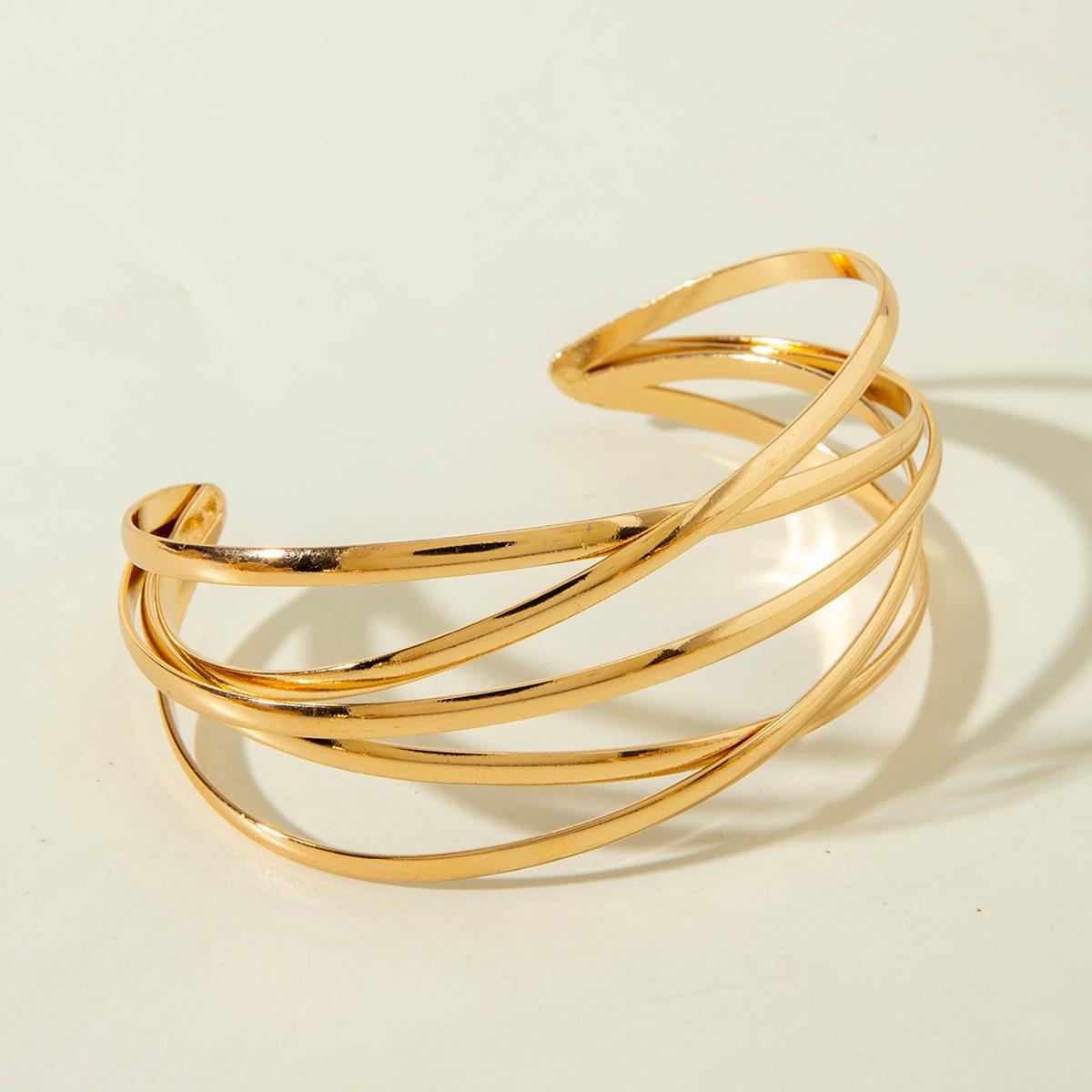 Geometric irregular hollow pattern opening bracelet cold wind bracelet niche high-end jewelry women
