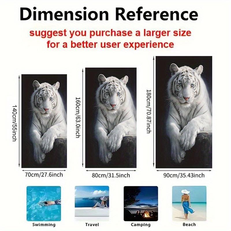 Premium Snow Leopard Beach Towel Bath Sheet 80x160cm Oversized Tropical Vacation Spa Mat Gift for Resort