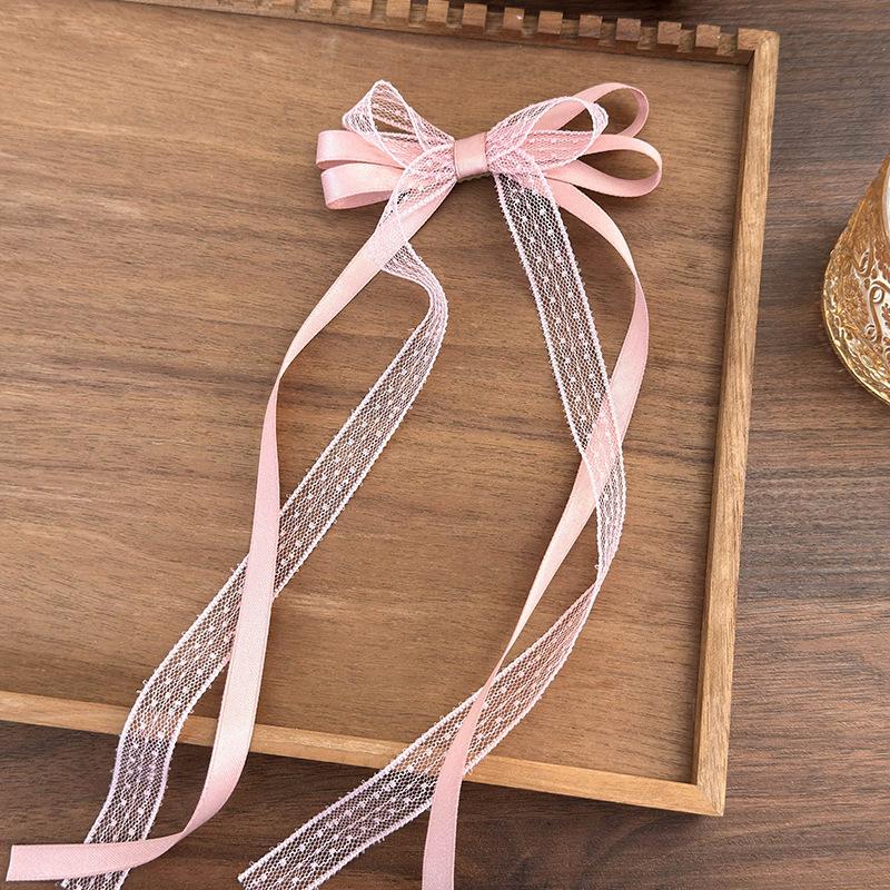 2Pcs Ladies' Hair Clips Set Cute Lace Ballet Style Bow Ribbon Sweet Hair Pin Headwear High Quality Versatile Hair Accessories
