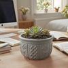 Round Silicone Planter Mold Unique Flower Pattern Easy Demolding Reusable For Indoor Outdoor Decoration Crafting Project