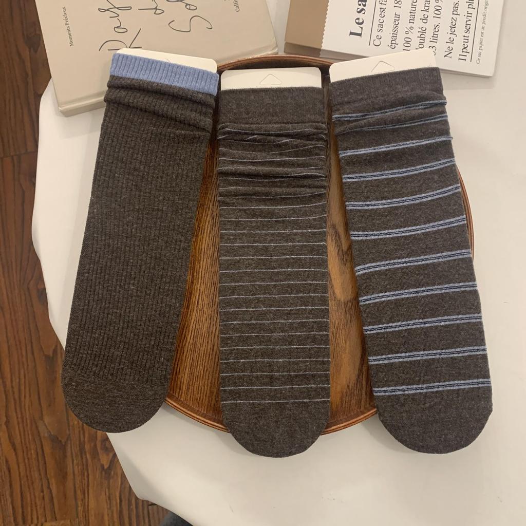 Women's 2025 Winter Wool Socks: Striped & Polka Dot, Plus Velvet, Thickened Mid-Calf Style.