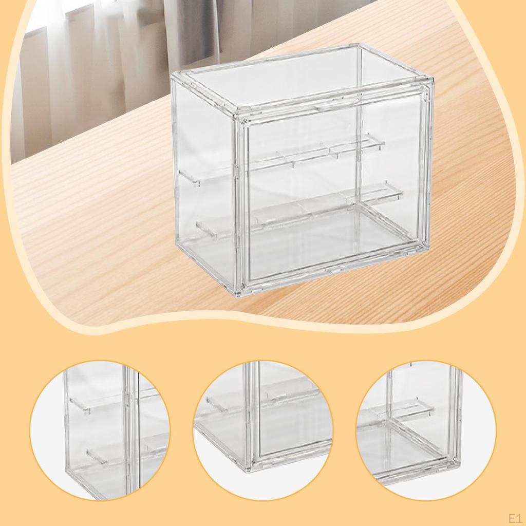 Clear Display Case for Figures Figure Portable Small Toys Container Countertop Modern