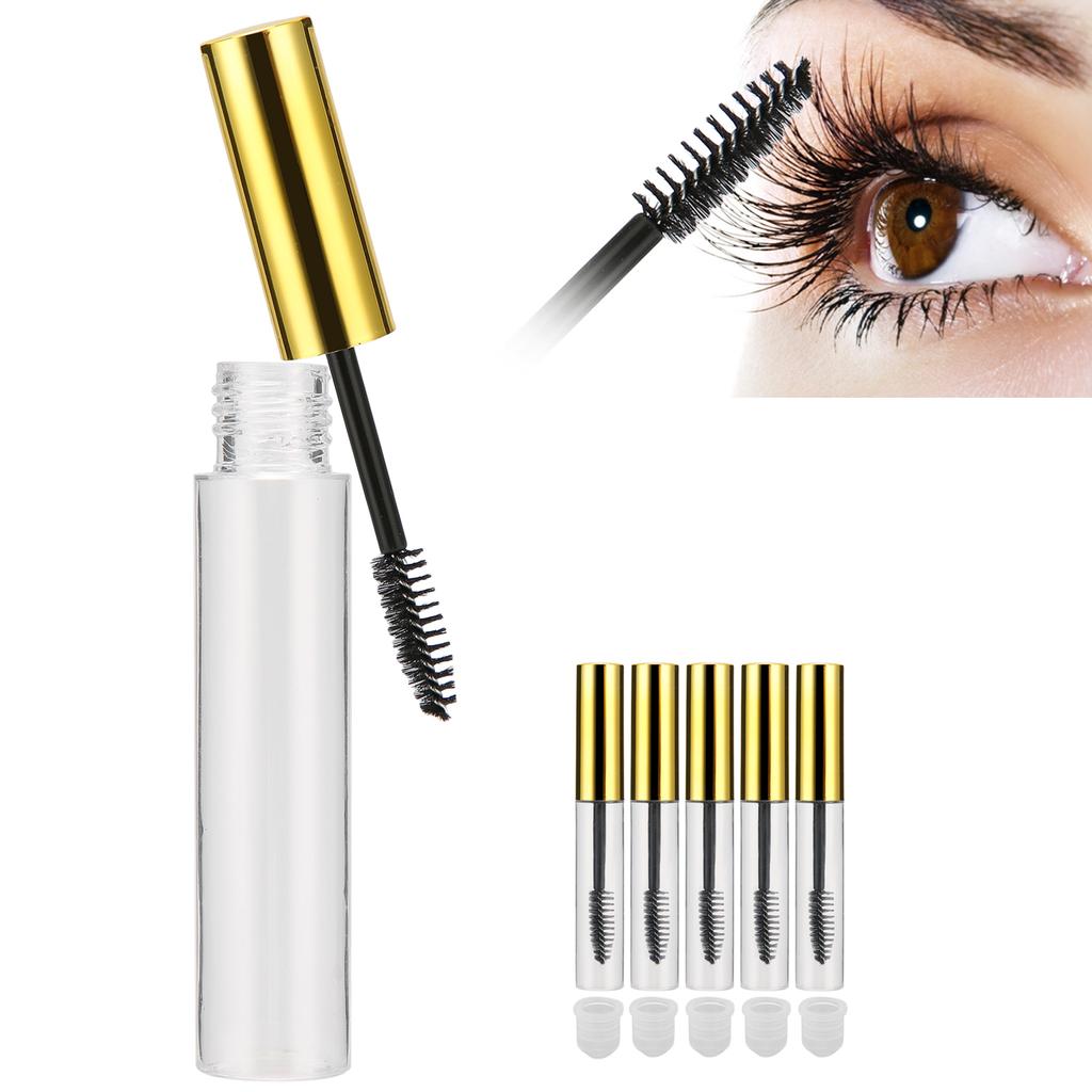 5pcs 10ml Empty Mascara Tube with Eyelash Wand Lightweight Portable Mascara Container DIY for Makeup