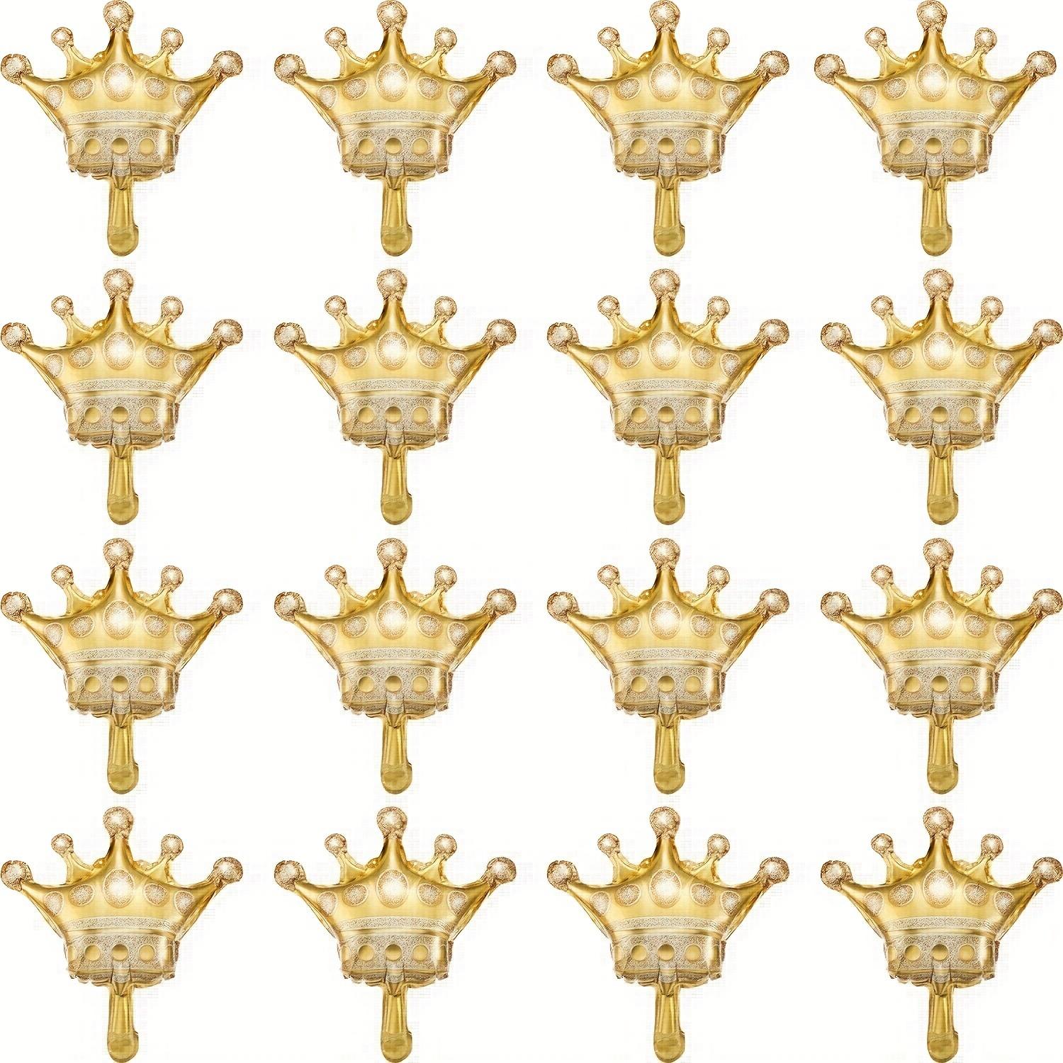 15-Pack Mini Crown Balloons, Gold and Rose Gold Crown Balloons, Aluminum Foil Balloons, Suitable for Birthday Parties, Anniversary Other