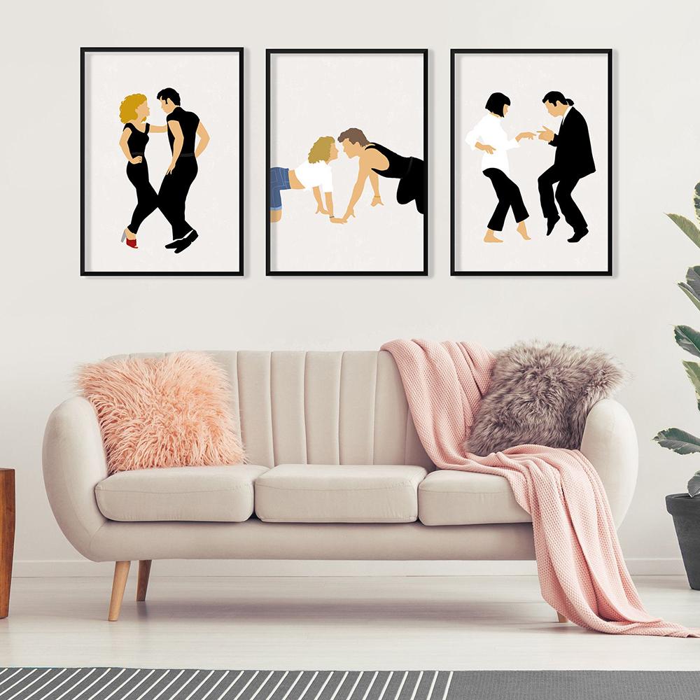 Nordic Abstract Dirty Dancing Canvas Painting Modern Pulp Fiction Dance Wall Art Posters & Prints Pictures for Living Room Decor No Frame