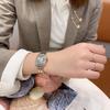 Women's Ultra-Thin Roman Numeral Square Watch with Steel Band and Waterproof Design