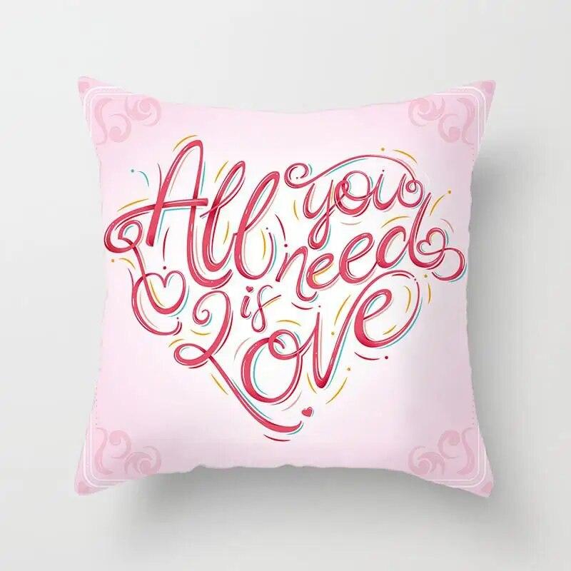 Seat Living Room Sofa Pillowcase Valentine's Day Love Cushion Cover Red Pink Heart  Home Decor