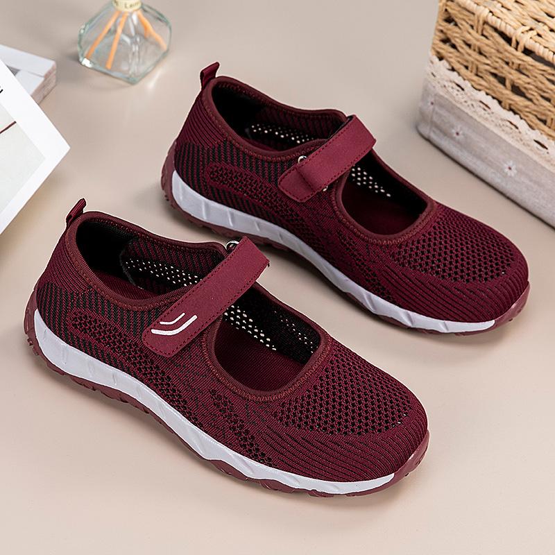 Fashion Women's Summer Hollow Breathable Flat Bottom Outdoor Hiking Non Slip Soft Soled Sports Shoes Comfortable Lazy Casual Shoes 35-43