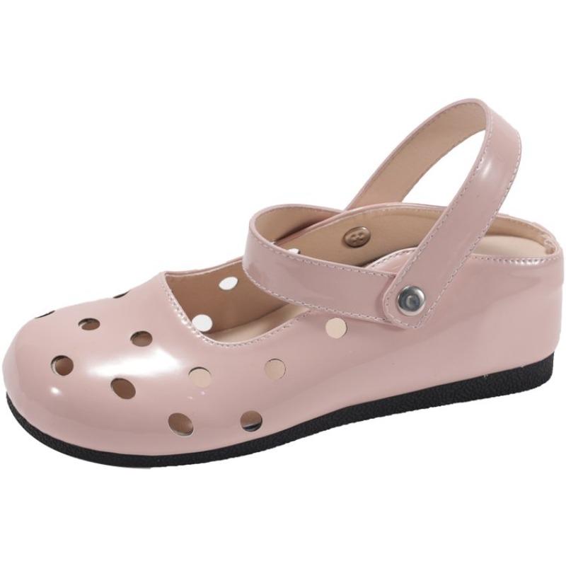 Fashion Women Sandals Retro Flat Bottom Mary Jane Shoes Women Spring Autumn Soft Sole Slip-On Round Toe Low Heel Korean Style Sandals