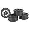 4 Pcs Black Plastic Hex Hub Wheel Rims for Traxxas Slash 2 4WD 110 Remote Control Car