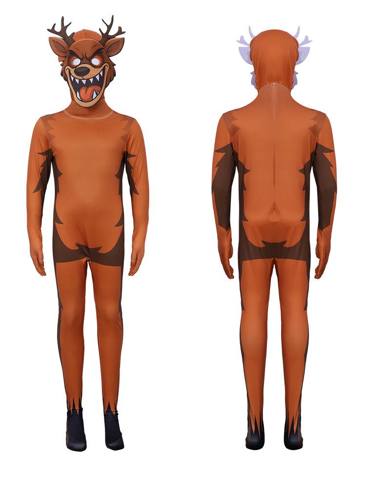 Halloween Forest Night Deer & Goat Monster Costume Jumpsuit for Kids - Owl Cosplay