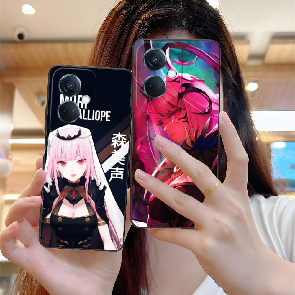 Holo Mori Calliope Matte TPU Mobile Phone Case for OPPO Reno 14 13 12 11 10 9 8 7 6 5 F T Pro 5G Colorful Printing Cover