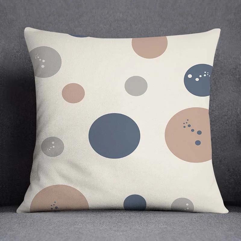 Nordic Flower Geometric Pattern Decorative Square Pillowcase Home Office Cushion Cover