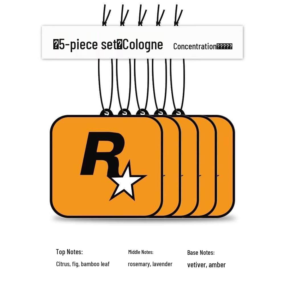 Card Star Letter R Long-Lasting Essential Oil Scented Car Air Freshener Ornament