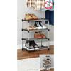 4 Tier Stackable Shoe Rack Holds 8 Pairs Metal Tube Plastic Connectors Durable Modular Storage Solution Closet Entryway Garage