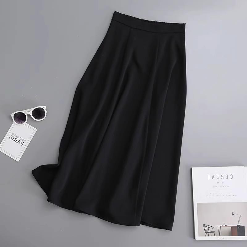 Women s Black High-Waist A-Line Midi Skirt - Large Size, Slimming Drape 4X Large чёрный