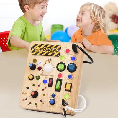 LED-Lichtschalter Busy Board Kleinkind Lichtschalter Steuerung Holzbrett