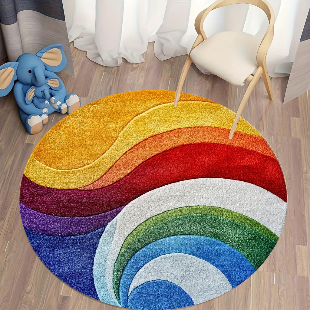 Creative Color Velvet Pattern Round Pillow Mat, Fleece Meditation Yoga Cushion for Indoor Decor, Portable Floor Seat Pad