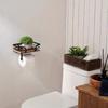 Wall Mounted Paper Towel Holder Wooden Paper Phone Holder Storage Rack Toilet Paper Holder  Hotel