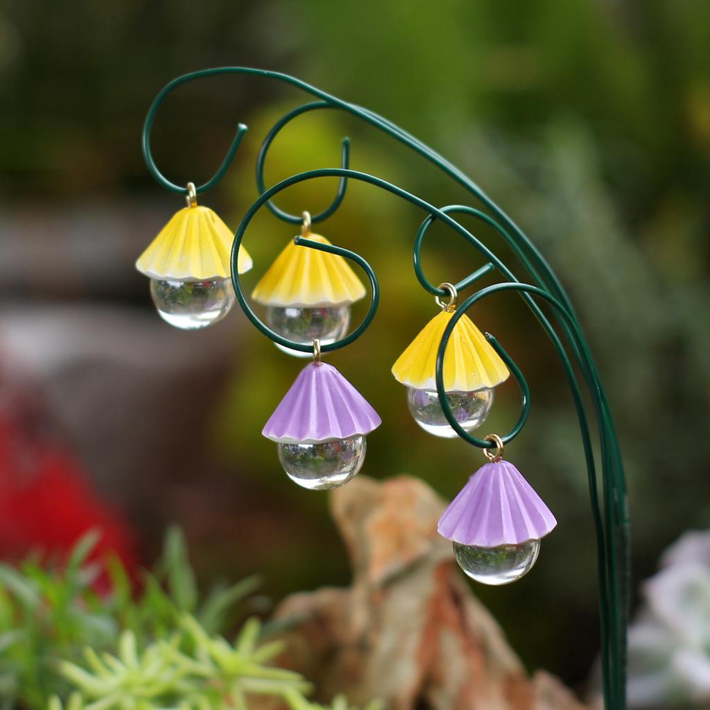 9 colorful fan-shaped garden bonsai plugins, fake flower plugins, crystal clear water droplets, carefully prepared gifts