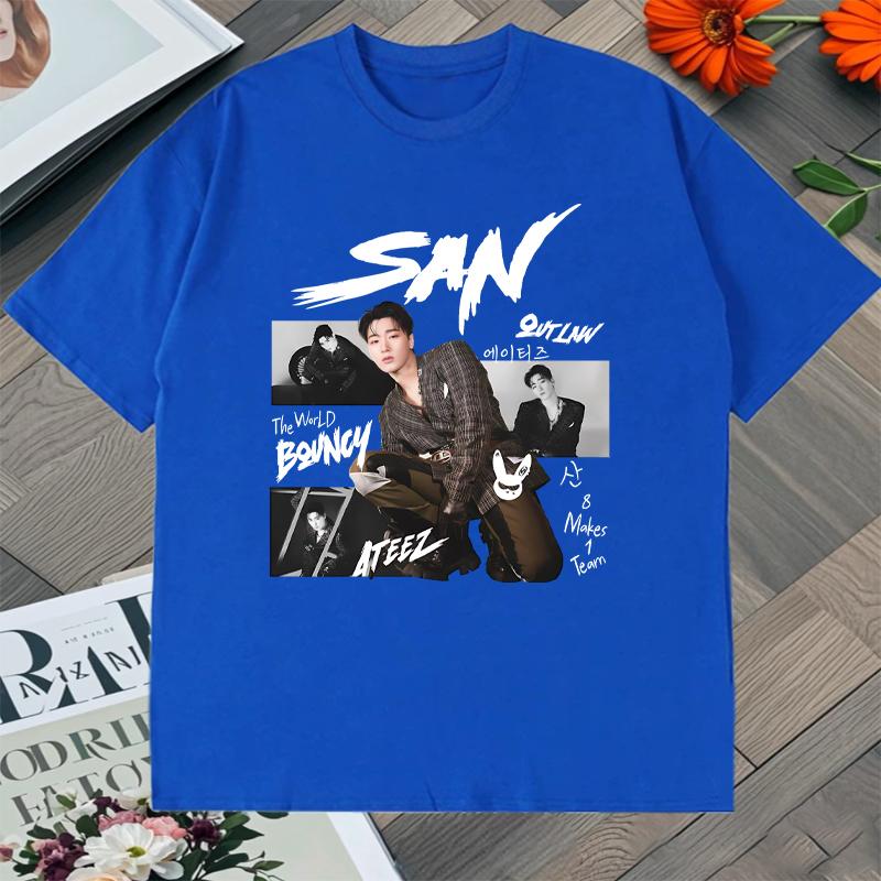 Fashion Summer 2026 Ateez World Tour Graphic Printed Oversized Tshirt Crew Neck 100 Cotton Short Sleeve Tshirts Unisex Tops