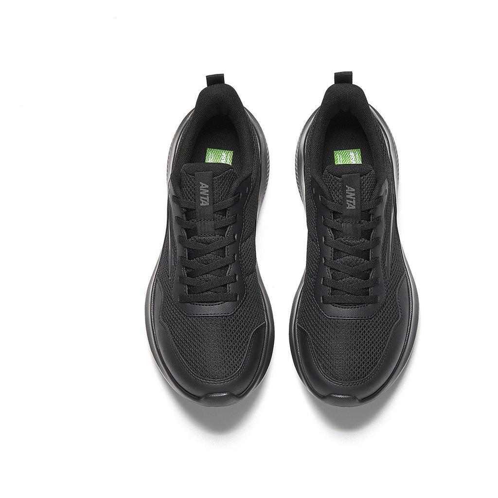 Anta Cushioning Slip Resistant Breathable City Commuting Running Shoes Men's Basic Black 912615541-5