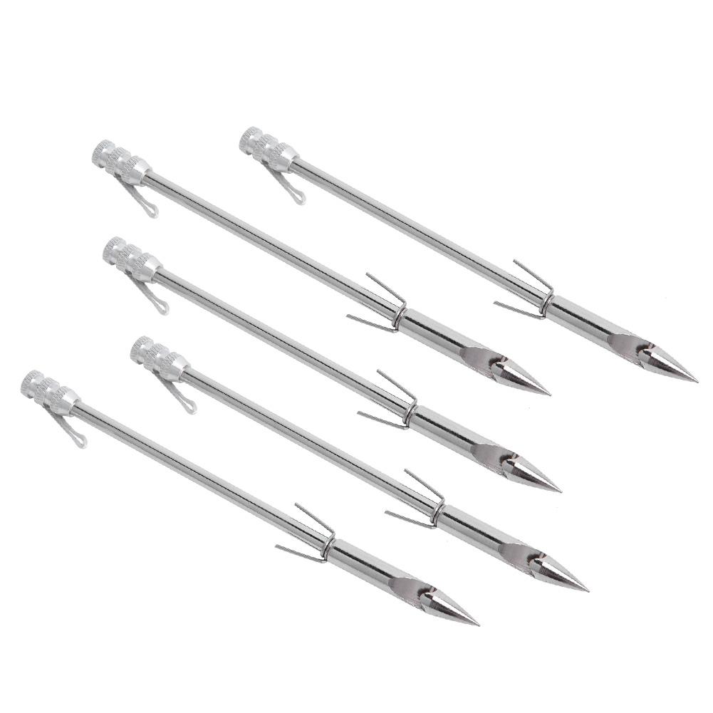 5er Set Outdoor Metall Bogenfischen Fisch Dart Pfeilspitze Katapult Spitze Jagd Schießen