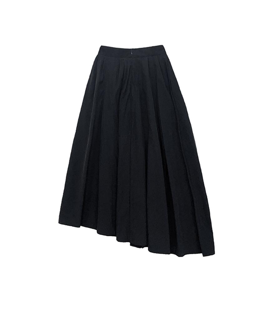 Meuameu Unbalanced Pintuck Skirt