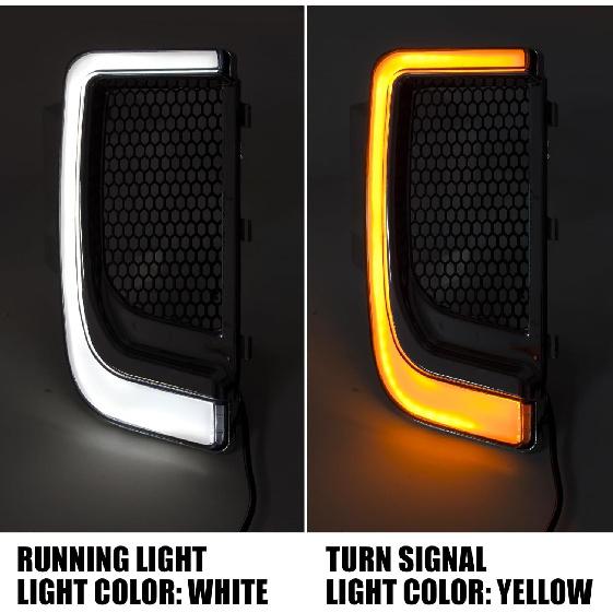 HDBUBALUS Engine Guard Lowers Grills Leg Fairing LED Turn Signal Light Running Light Compatible with Harley Touring Street Glide Road Glide Electra