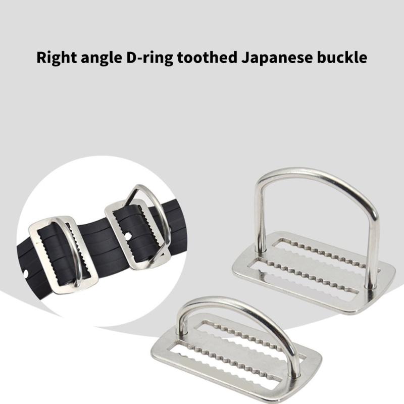 Scubas Diving Sidemount Webbings Strap Fixing Buckles Stainless Steel Knurled Buckles for Underwater Equipment