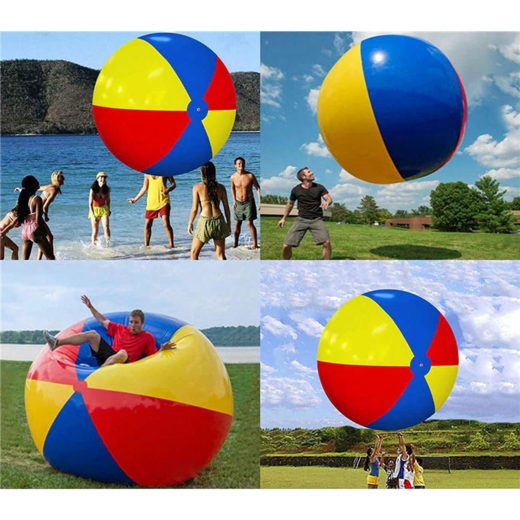 AiO JAPAN Gigantisk Strandboll, Extra Stor, Rolig för Spel, Strandsporter, Havet, Utomhus, Flod, Kalas, Pool, Volleyboll och Havssport (200 cm)
