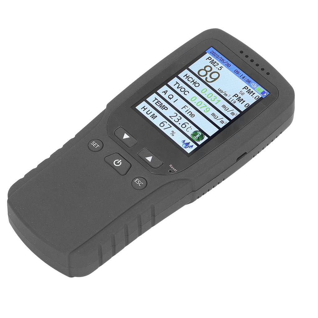 Air Quality Monitor 2.8 Inch LCD Screen Temperature Humidity PM2.5 PM1.0 PM10 Detector for Room Car Office