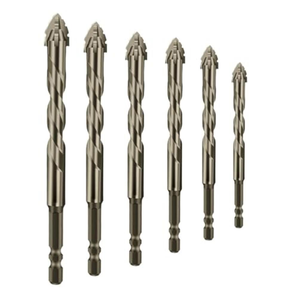 

6 шт. Эксцентриковые сверла 4/5/6/8/10/12 мм 4-зубое эксцентриковое сверло для сверления дерева, металла, керамики, бетона, кирпича