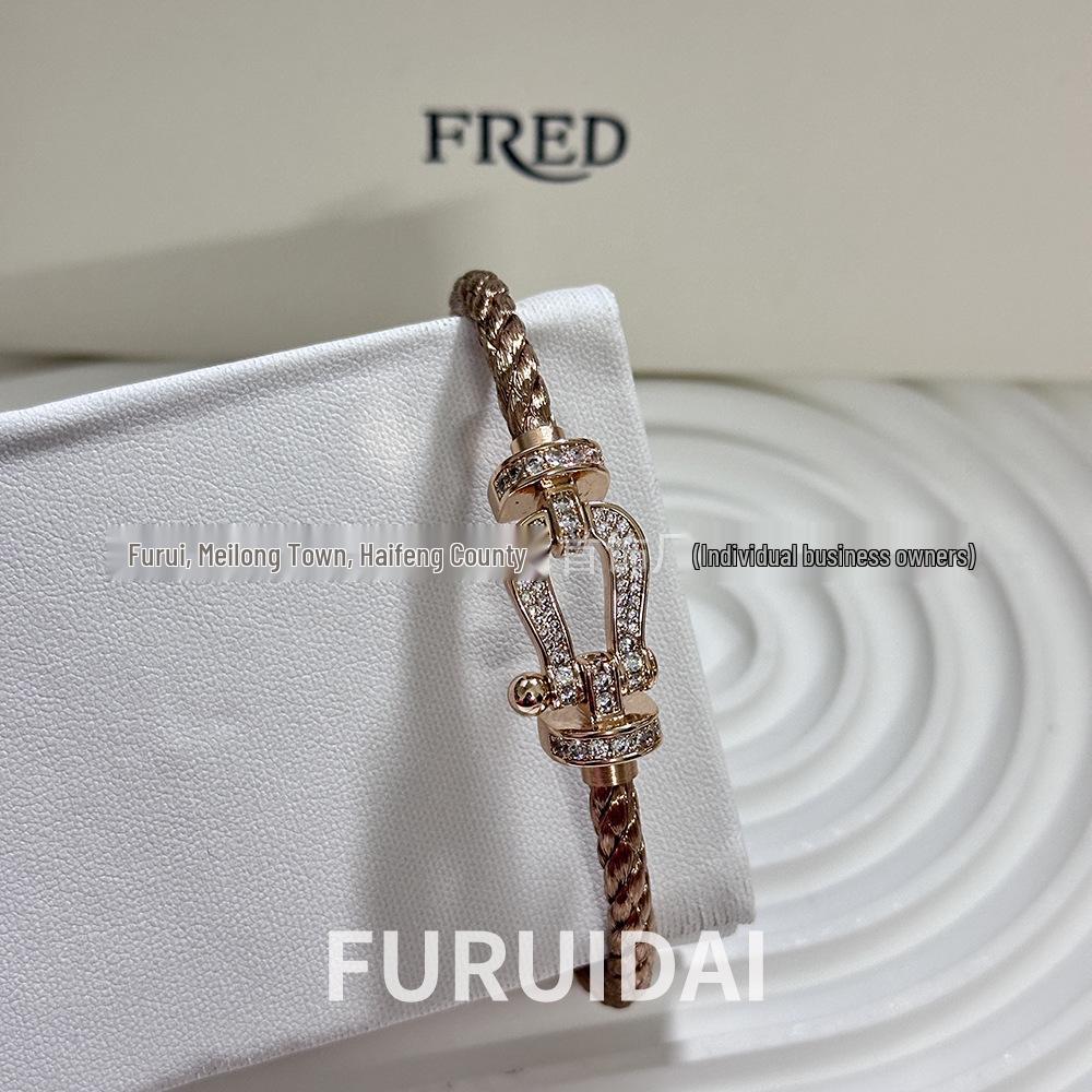 Fei Family Diamond Horseshoe Bracelet: Zodiac-Themed DIY Steel Wire for Couples