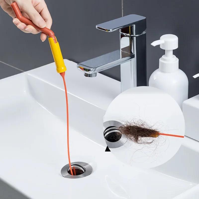 

1pc Hand Cranked Pipe Toilet Drain Household Sink Drainage Anti Clogging Cleaner.