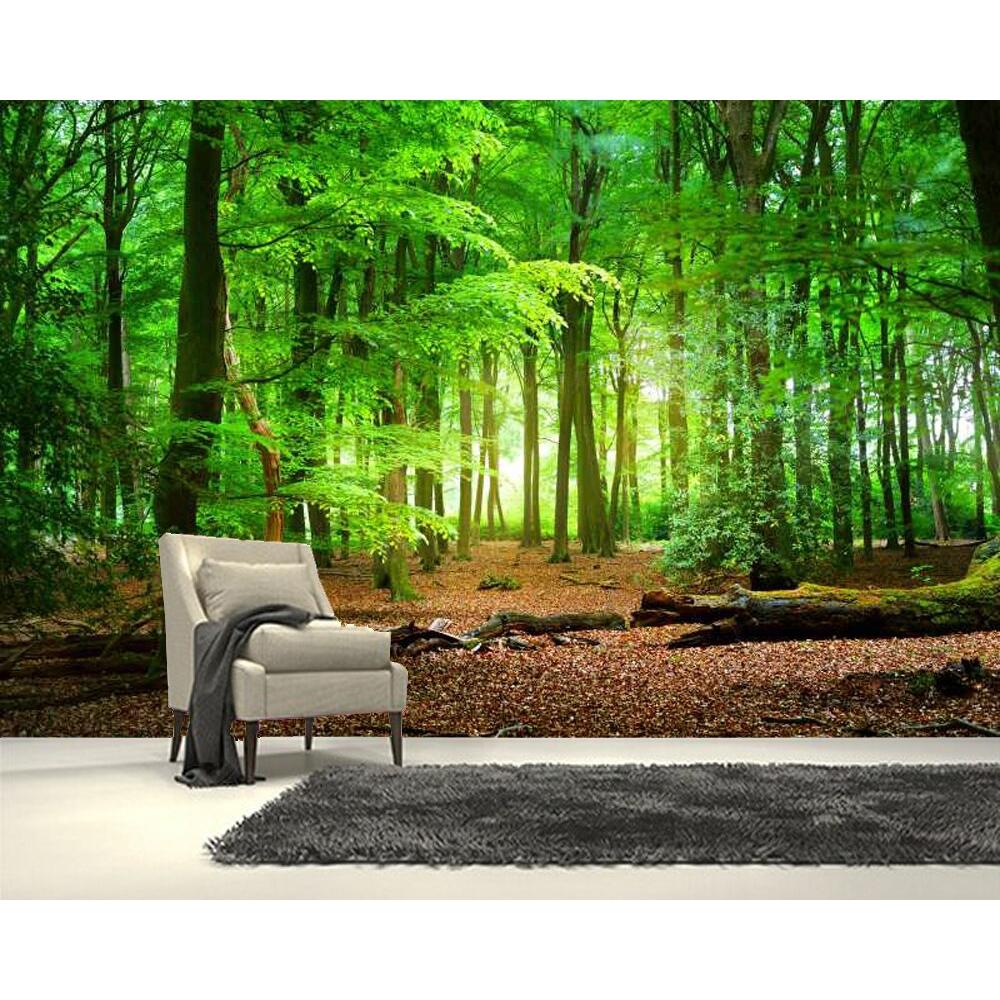 Fototapet Pădure Verde Tapet 3d Peisaj Natural Tapet Sufragerie Dormitor Tapet Decor Home