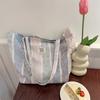 New tote bag large capacity foreign style floral canvas shoulder bag portable girl student shopping bag