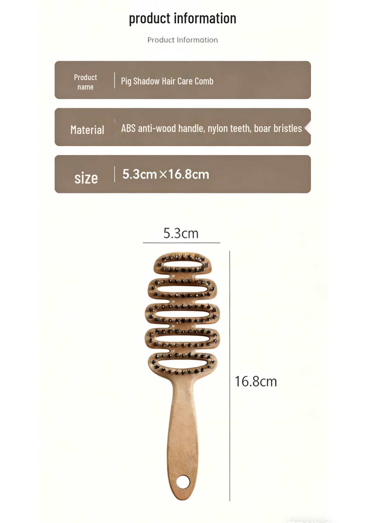 Pine Cone Boar Bristle Volumizing Massage Comb