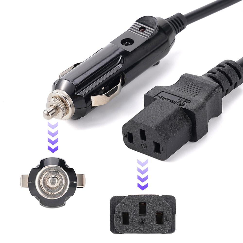 Power Cable 3 Pin Plug with Cigarete Ligthe Male Plug for Car Instant Pot Electric Pressure Cookers Universal