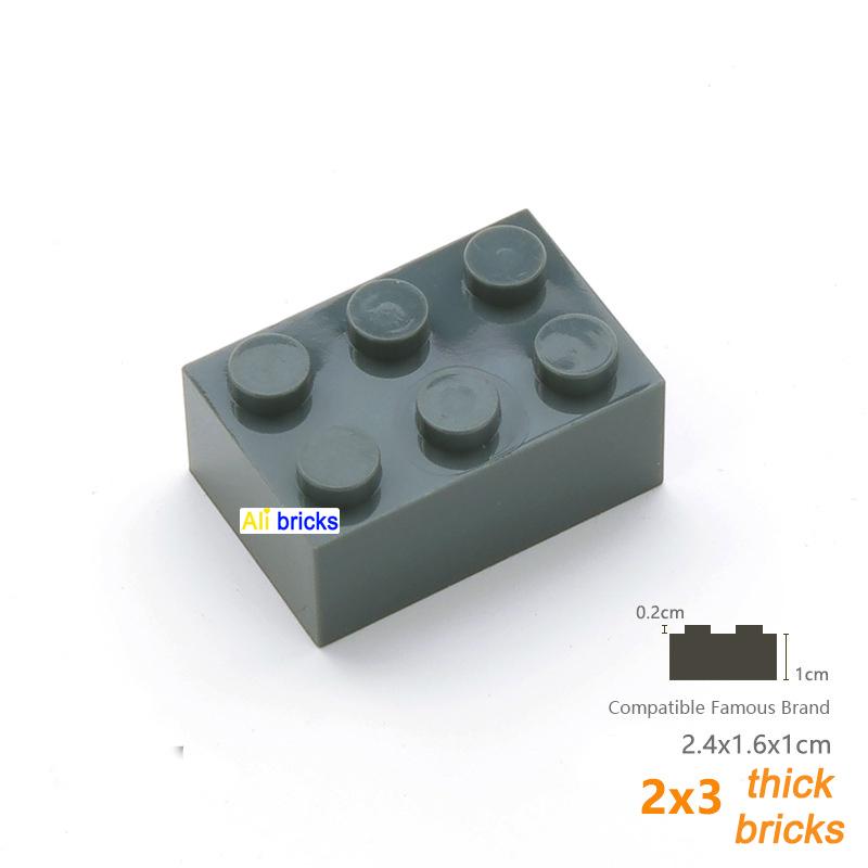 60pcs Thick 2x3 DIY Building Blocks Figures Bricks Dots Educational Creative Size Compatible With 3002 Plastic Toys for Children