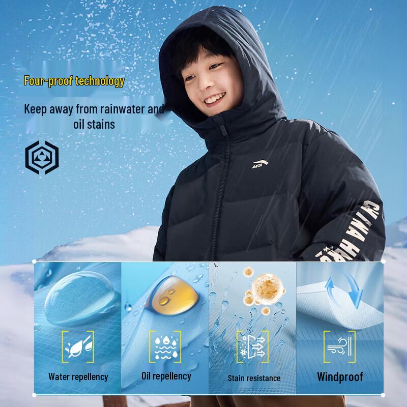 Anta Kids Winter Warm Four-Proof Down Jacket A72545902 100